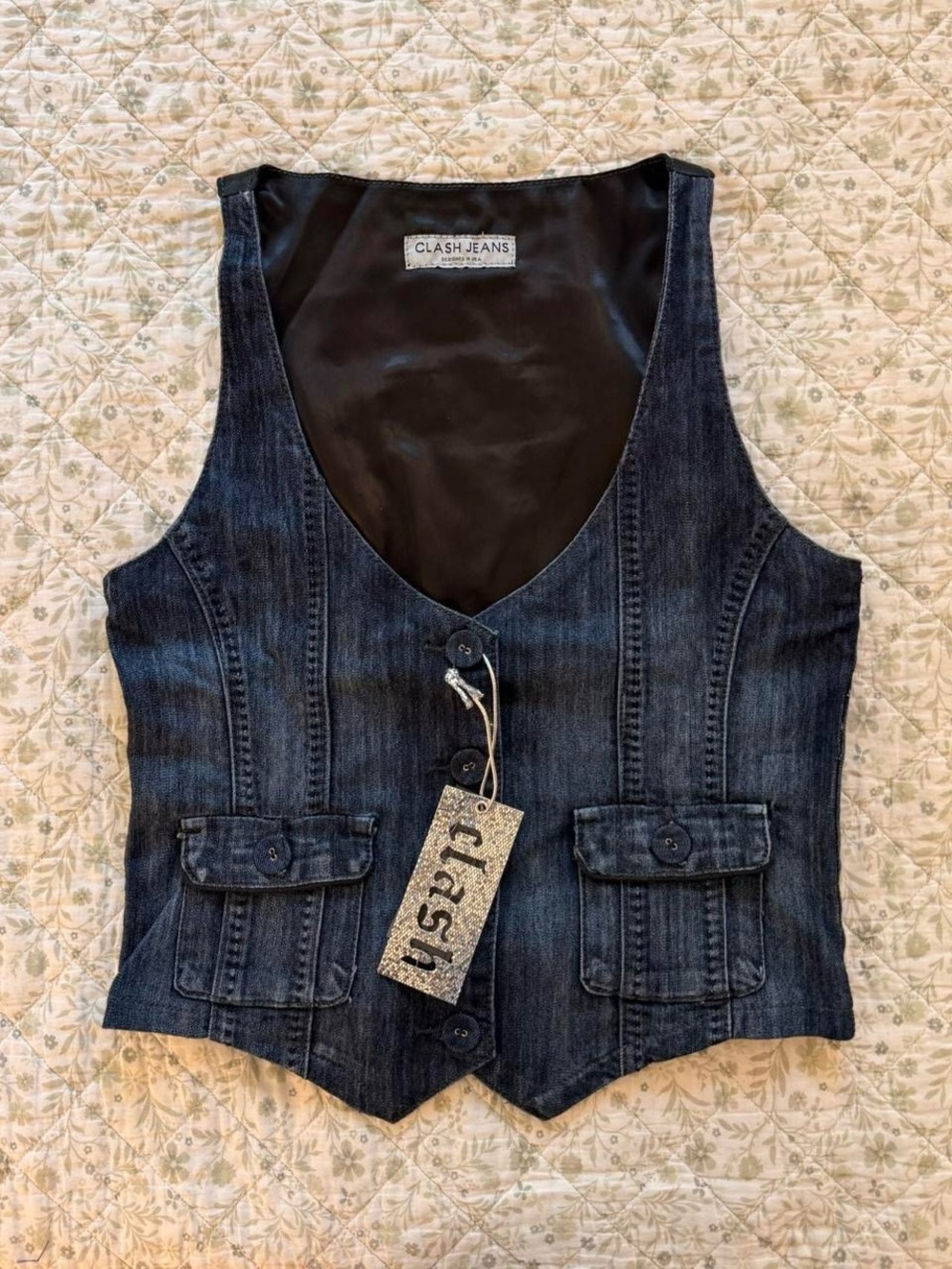 Y2K deadstock Clash Jeans denim vest